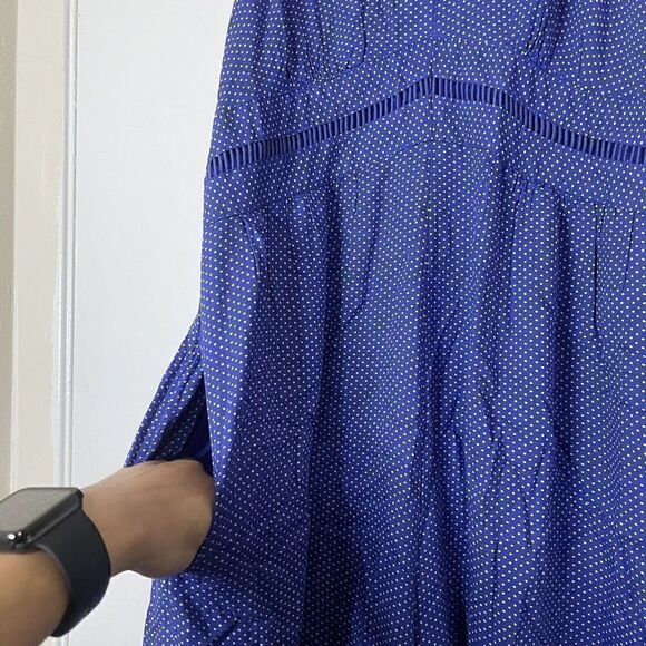 Anthropologie Maeve Justine Blue polka dot wide leg jumpsuit size US 2 - Picture 6 of 9